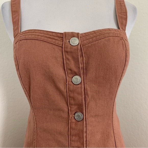 Pacsun Denim Dress Button Front Retro Size Small Cotton Sundress - Picture 10 of 16